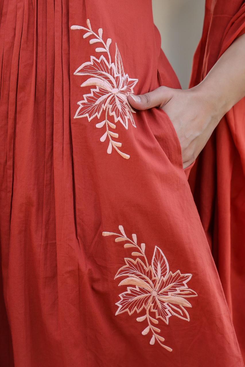 Elegant Coral Traditional Suit