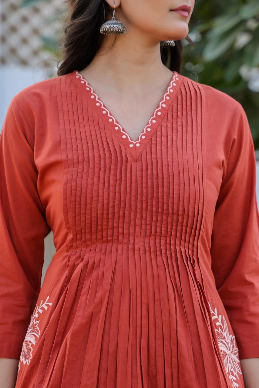 Elegant Coral Traditional Suit