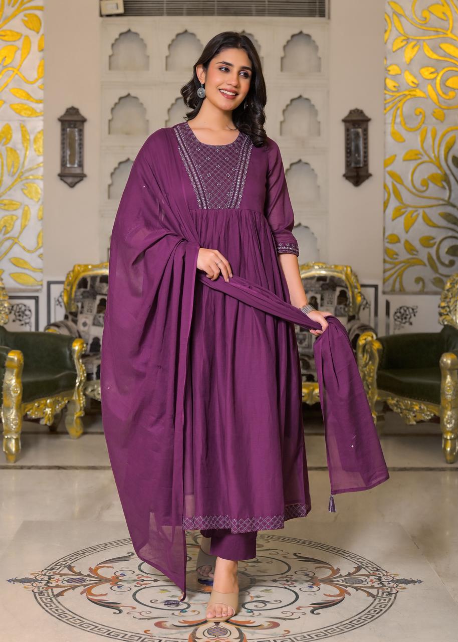 Purple Anarkali Suit