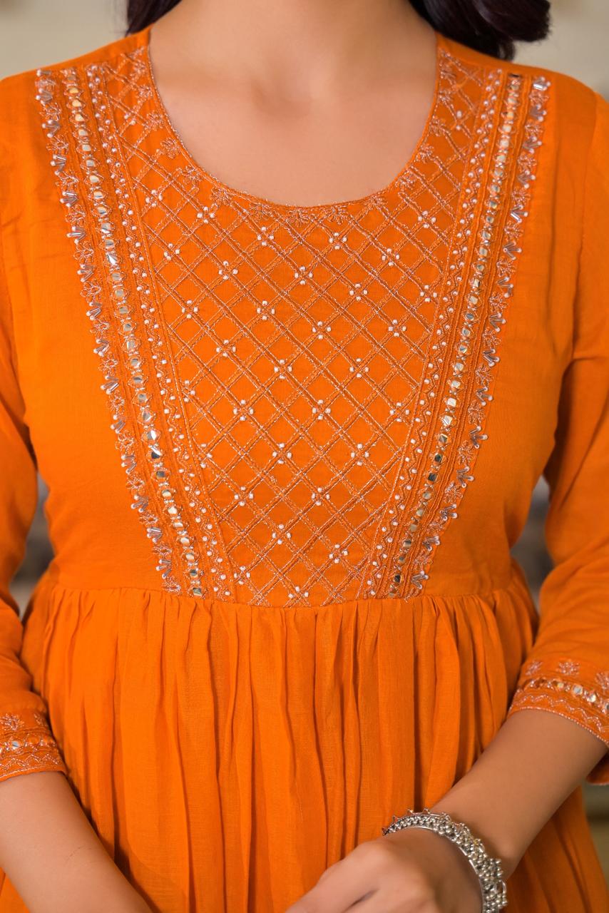 Elegant Orange Traditional Dress