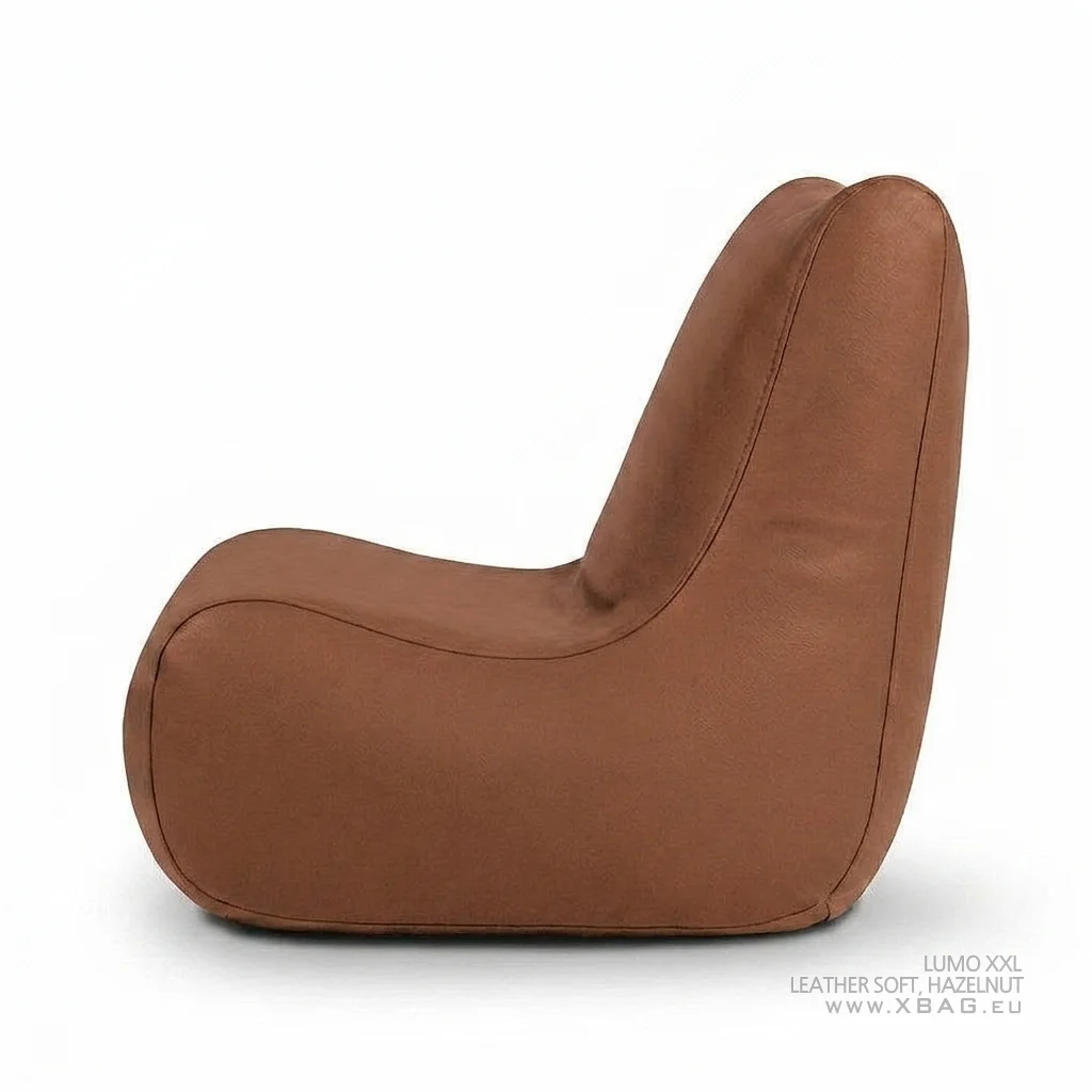 Sėdmaišis LUMO XXL LEATHER SOFT Šviesiai rudas