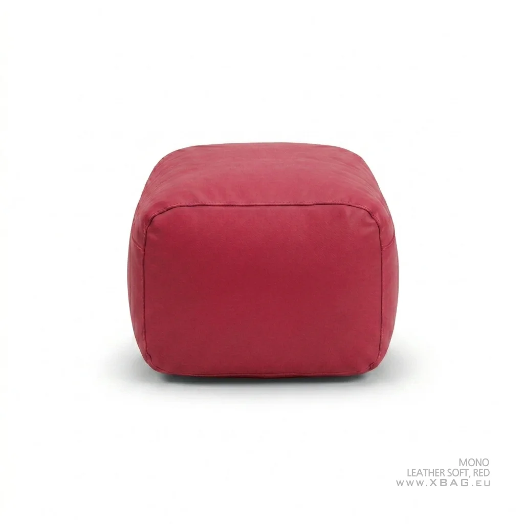 Pufas MONO - LEATHER SOFT Raudonas