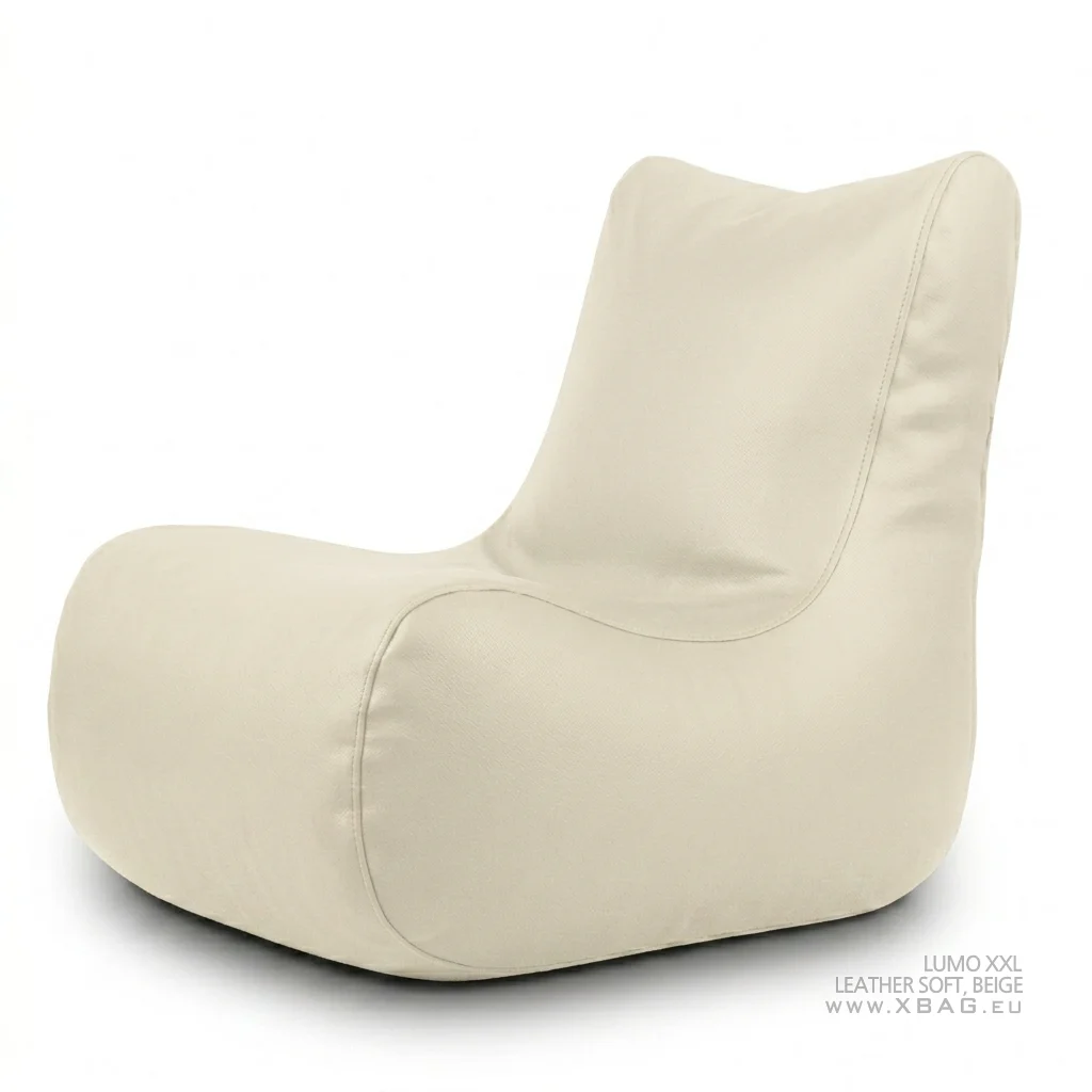Sėdmaišis LUMO XXL LEATHER SOFT Dramblio kaulo