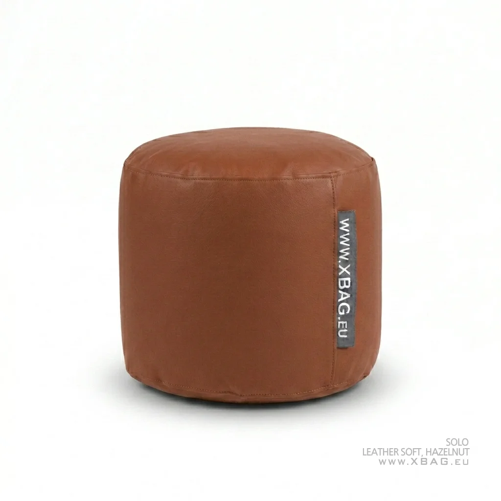 Pufas SOLO - LEATHER SOFT Šviesiai rudas