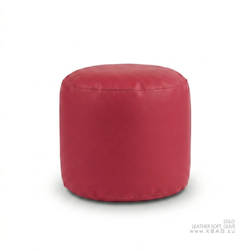 Pufas SOLO - LEATHER SOFT Raudonas