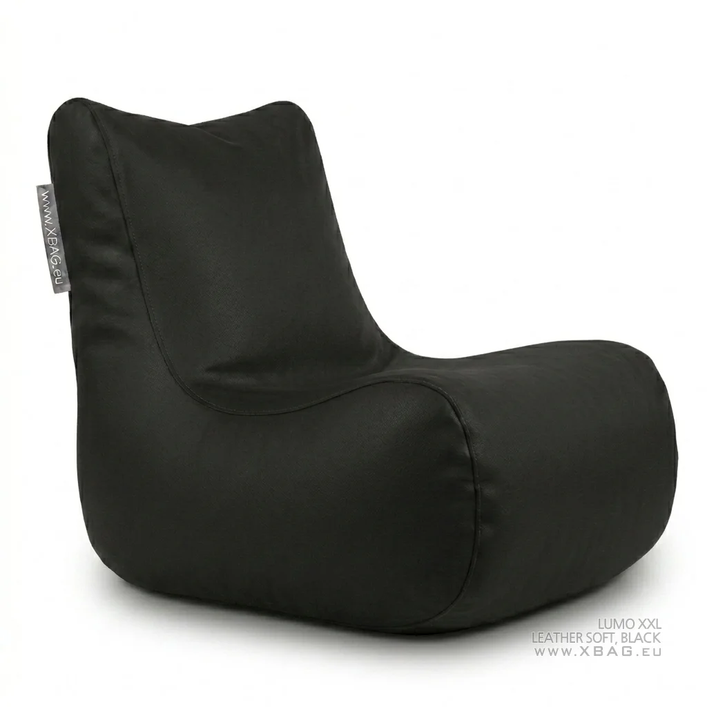 Sėdmaišis LUMO XXL LEATHER SOFT Juodas