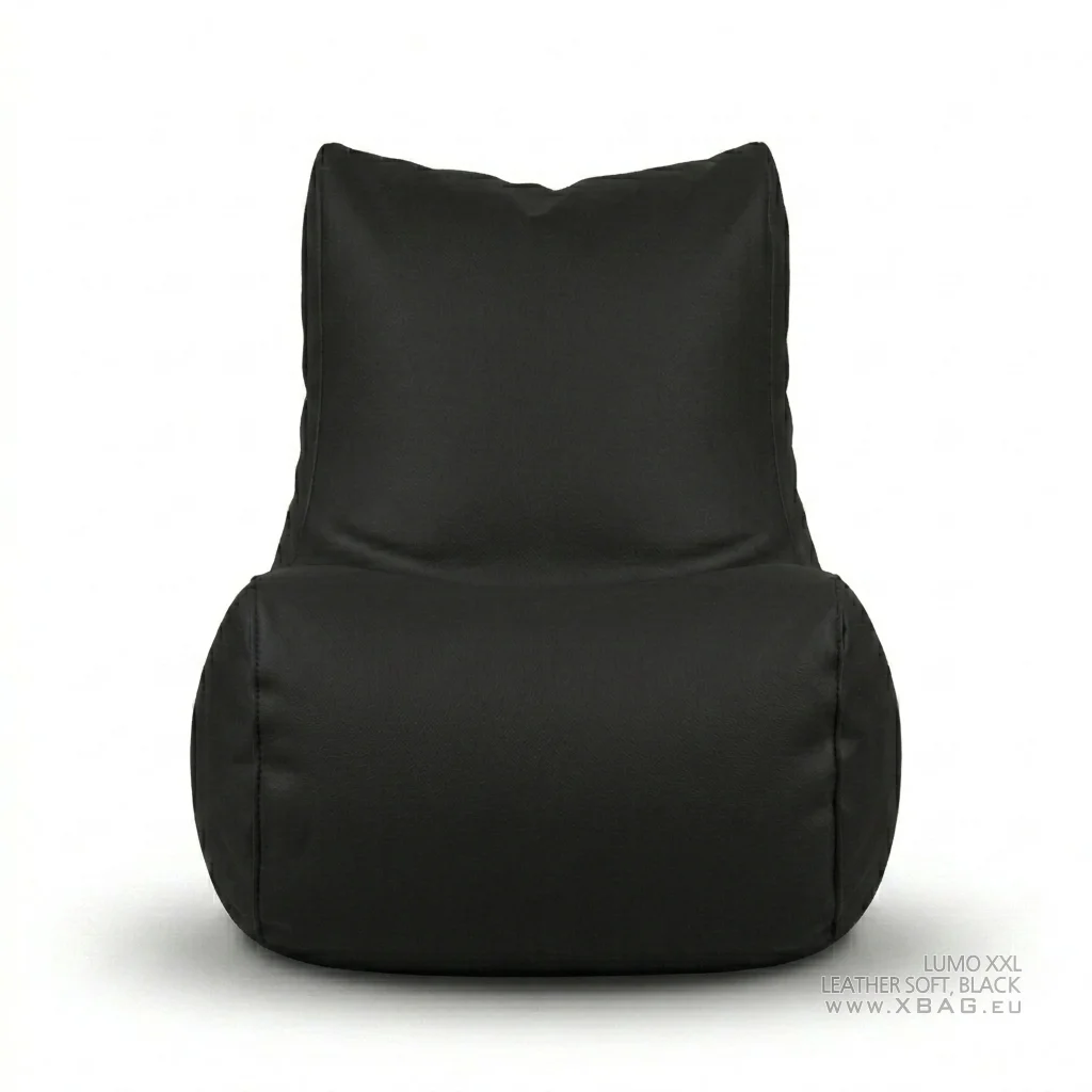 Sėdmaišis LUMO XXL LEATHER SOFT Juodas