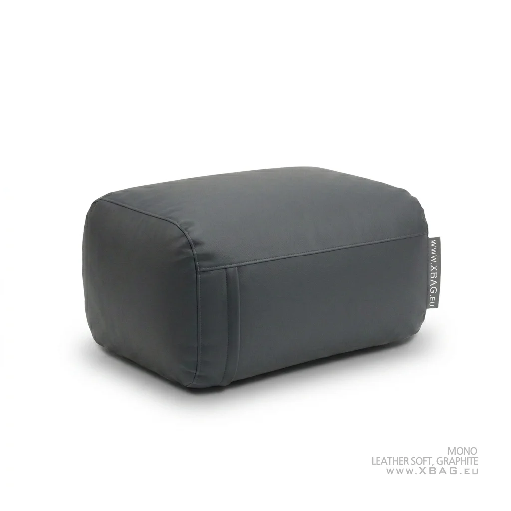 Pufas MONO - LEATHER SOFT Pilkas grafito