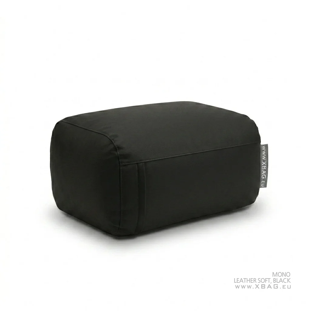 Pufas MONO - LEATHER SOFT Juodas