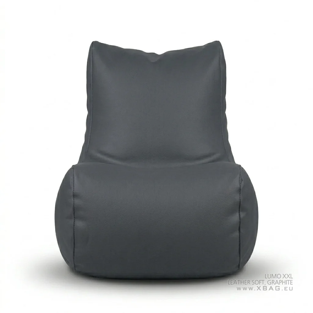 Sėdmaišis LUMO XXL LEATHER SOFT Pilkas grafito