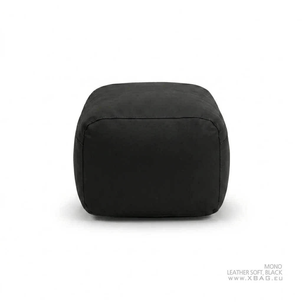 Pufas MONO - LEATHER SOFT Juodas