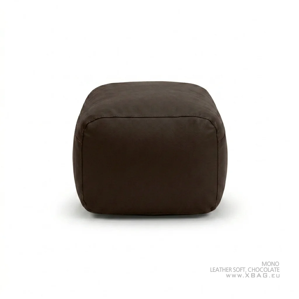 Pufas MONO - LEATHER SOFT Tamsiai rudas