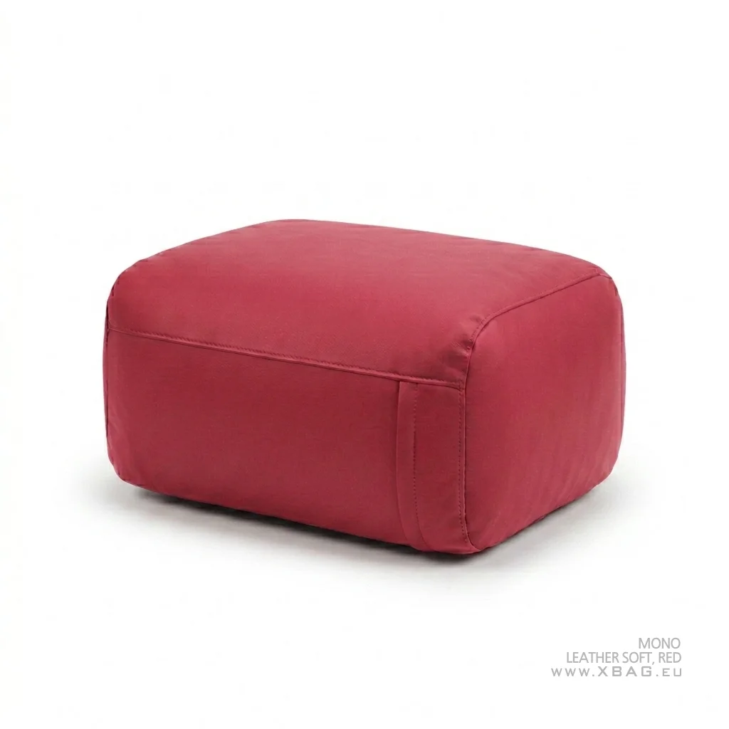 Pufas MONO - LEATHER SOFT Raudonas