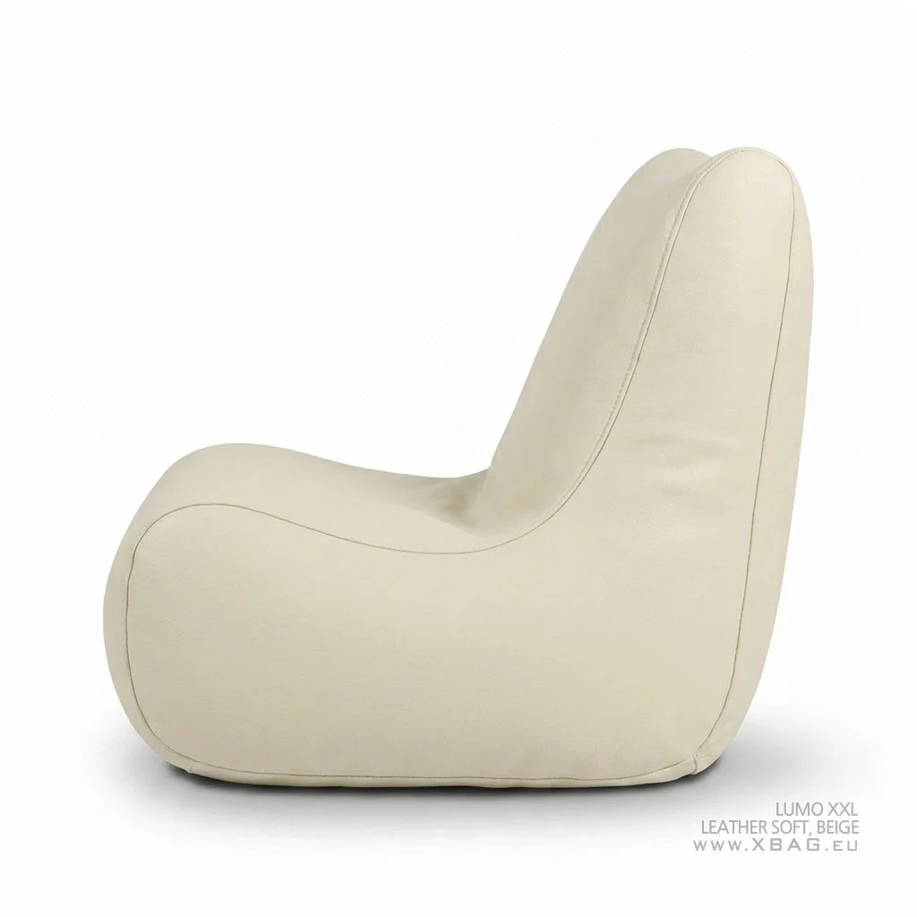 Sėdmaišis LUMO XXL LEATHER SOFT Dramblio kaulo