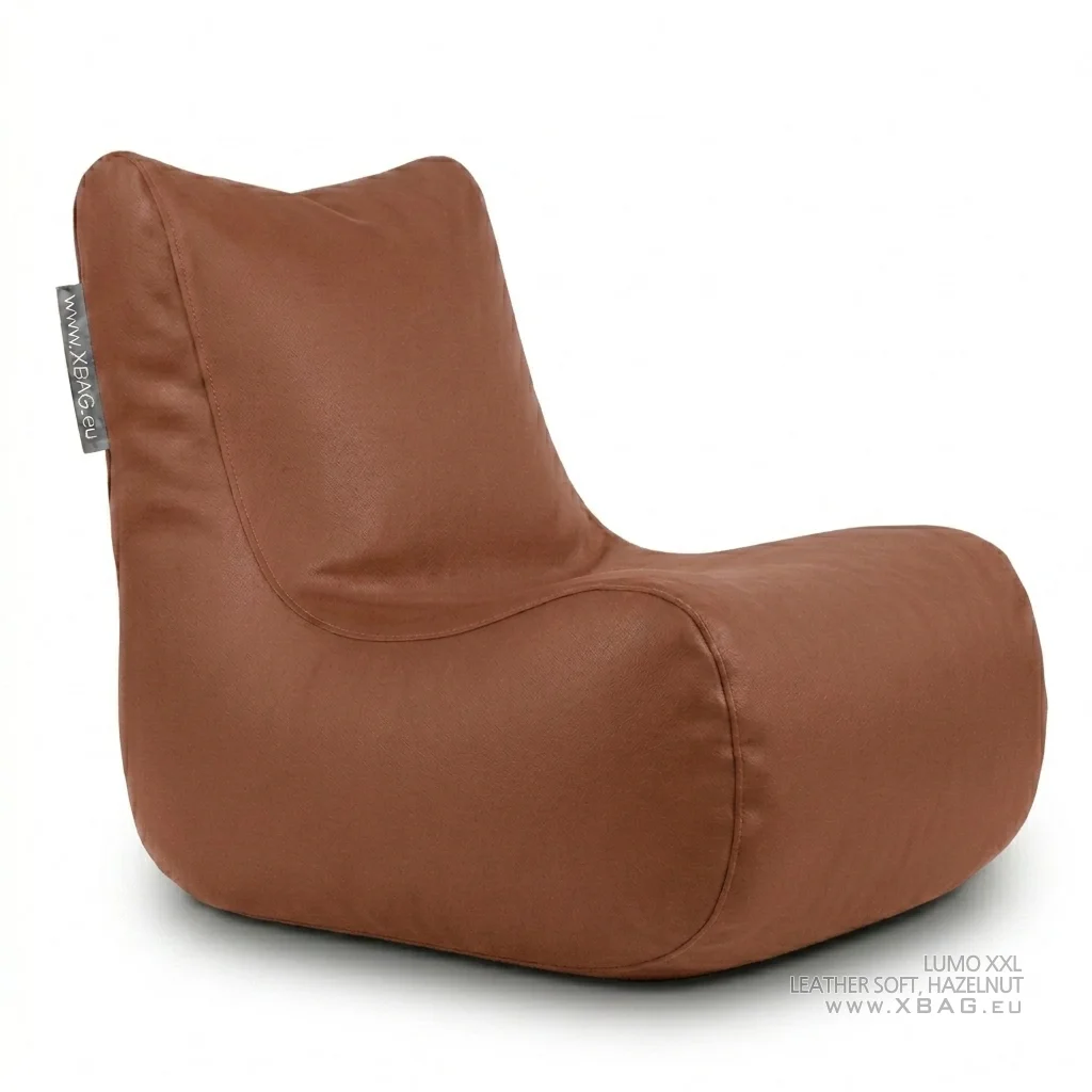 Sėdmaišis LUMO XXL LEATHER SOFT Šviesiai rudas