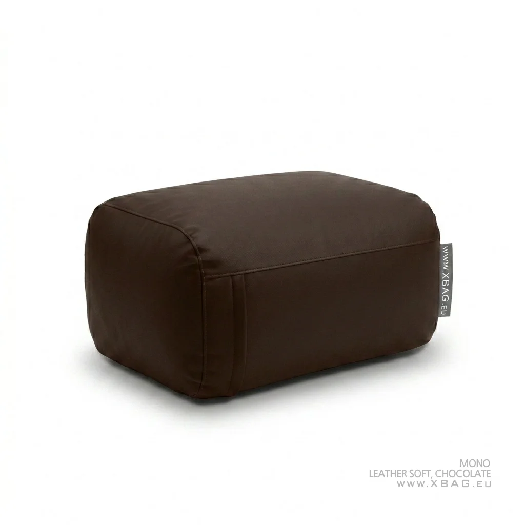 Pufas MONO - LEATHER SOFT Tamsiai rudas