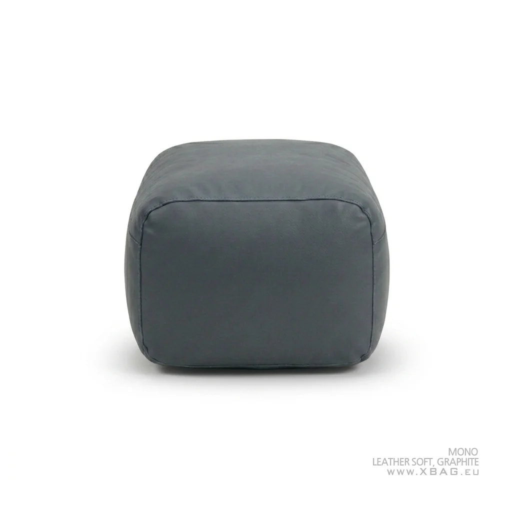 Pufas MONO - LEATHER SOFT Pilkas grafito