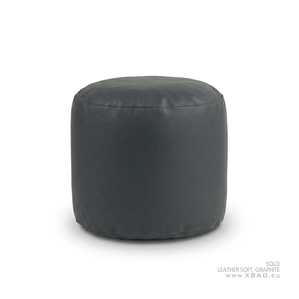 Pufas SOLO - LEATHER SOFT Pilkas grafito