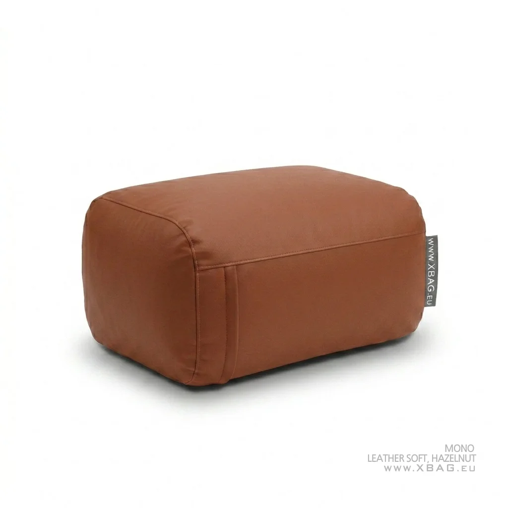 Pufas MONO - LEATHER SOFT Šviesiai rudas