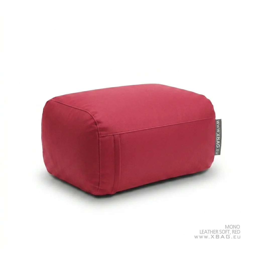 Pufas MONO - LEATHER SOFT Raudonas