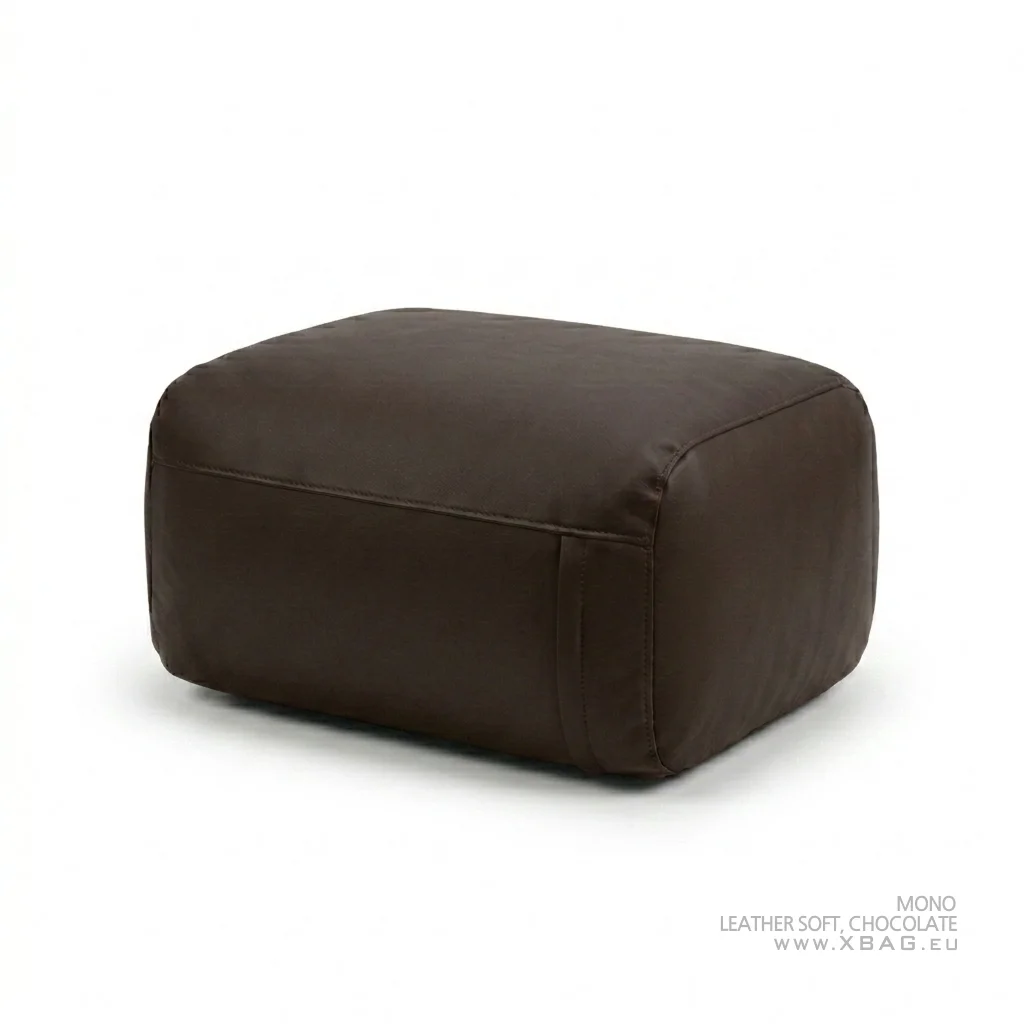 Pufas MONO - LEATHER SOFT Tamsiai rudas