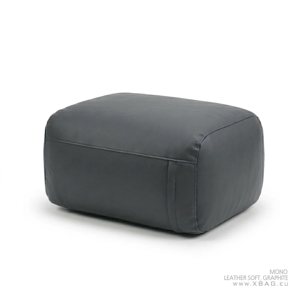 Pufas MONO - LEATHER SOFT Pilkas grafito