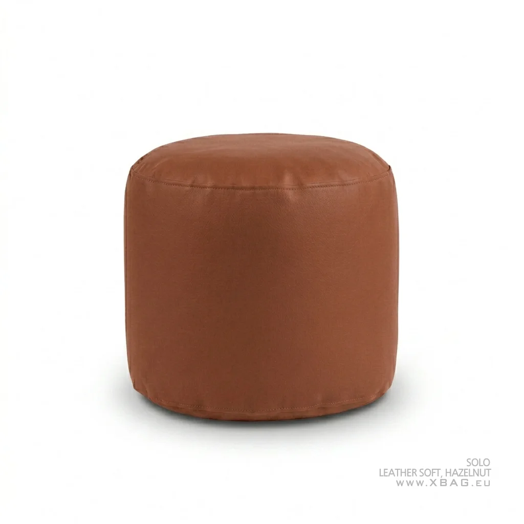 Pufas SOLO - LEATHER SOFT Šviesiai rudas