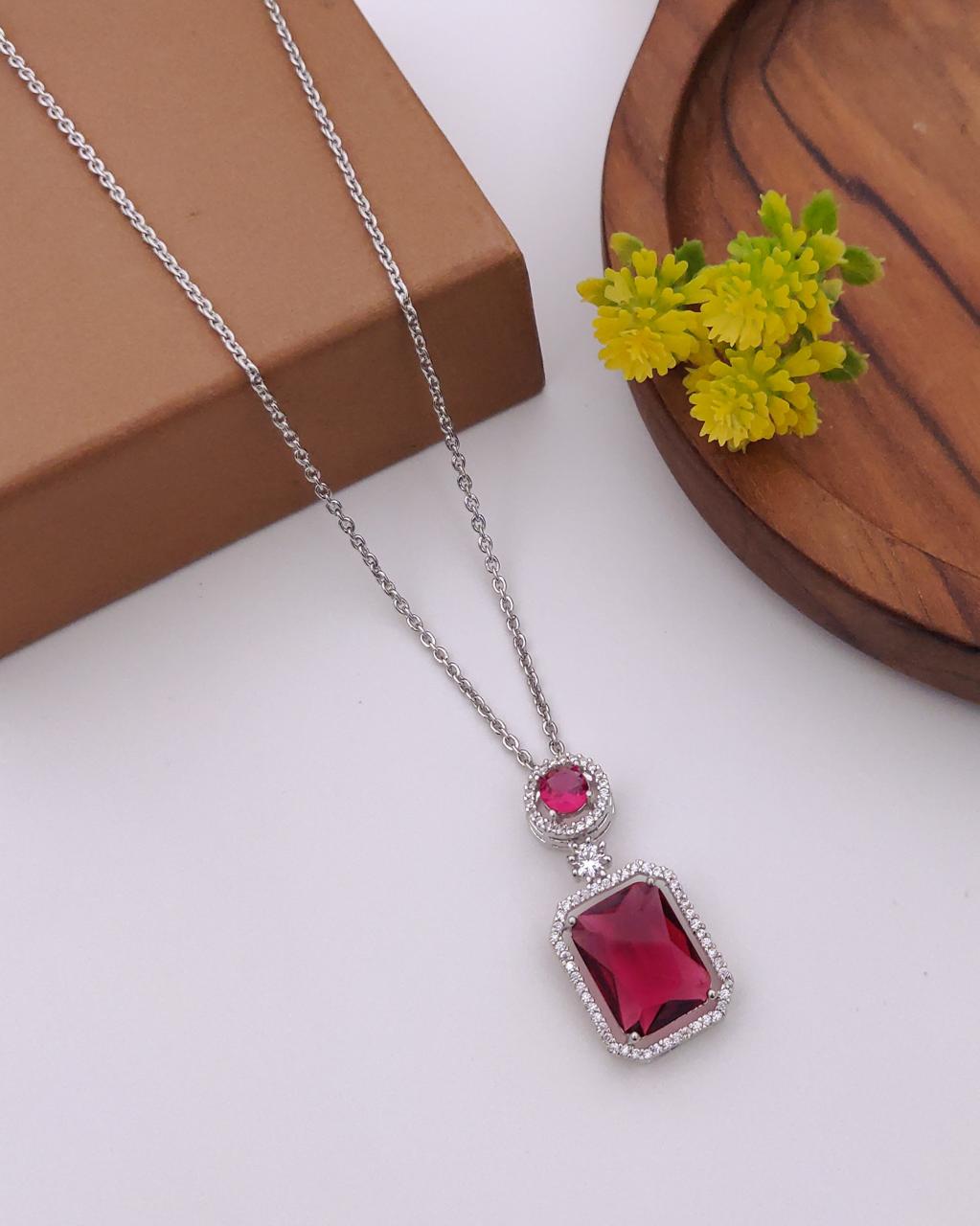 Elegant Ruby Pendant Necklace