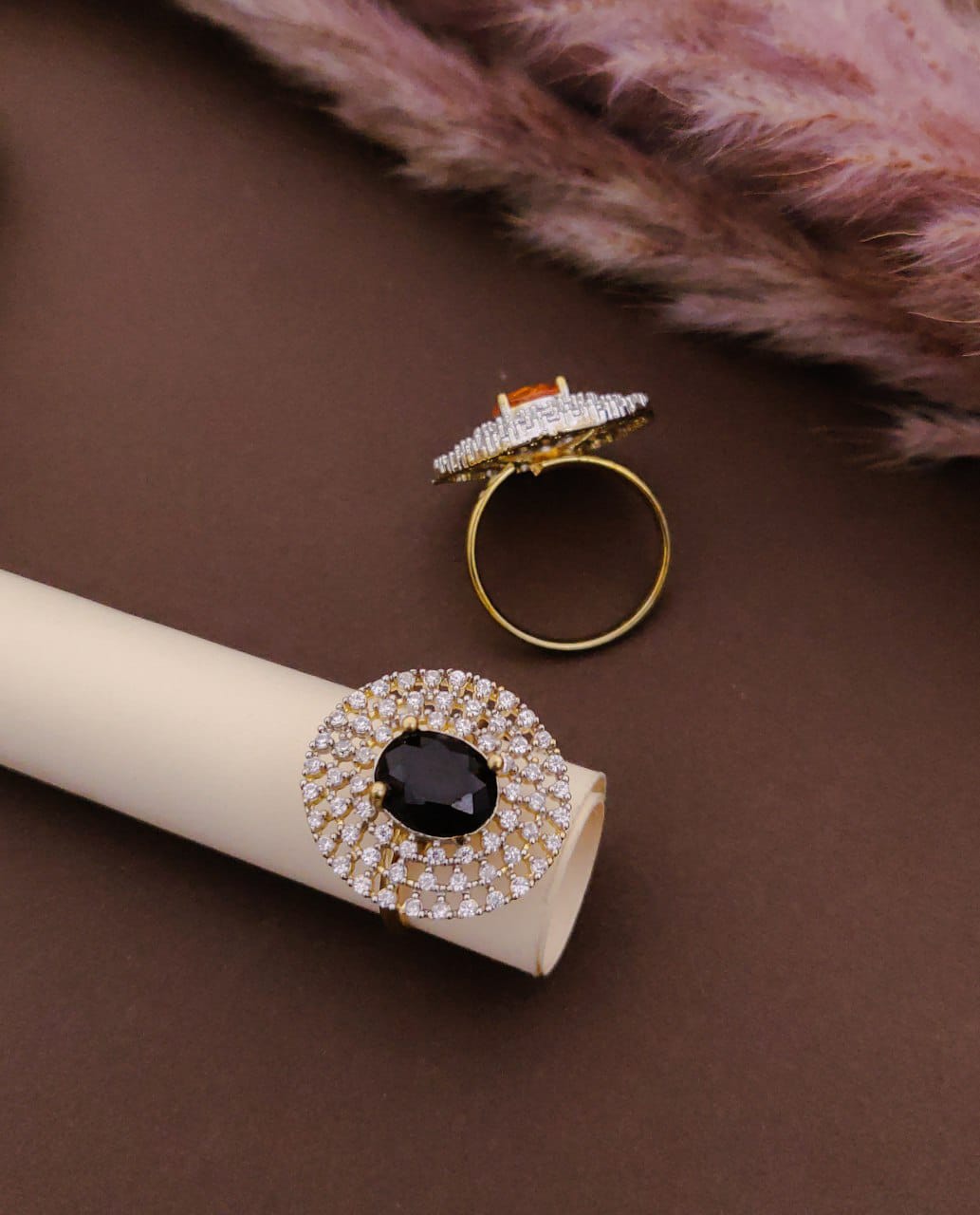 Elegant Black Stone Statement Ring