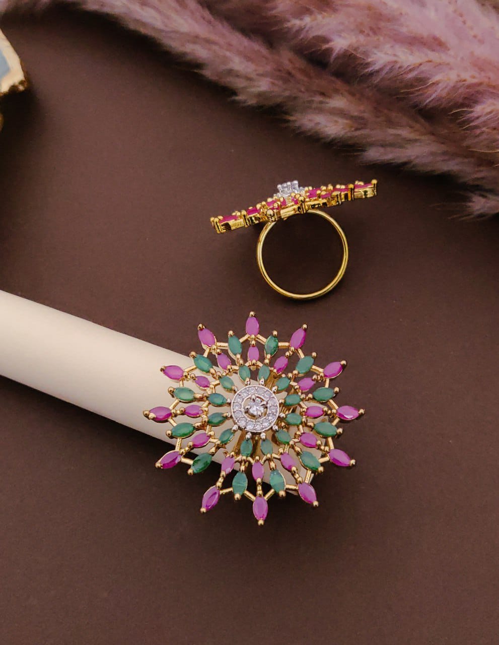 Floral Designer Statement Ring