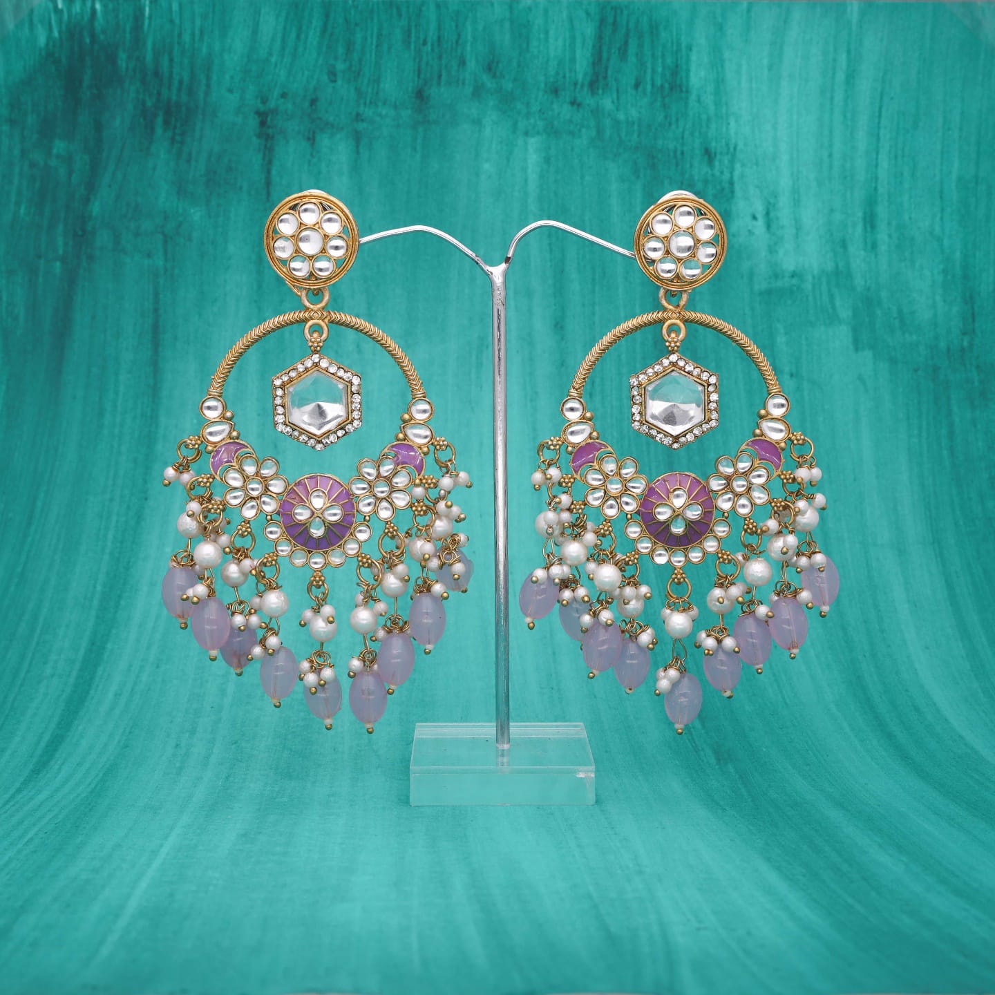 Royal Kundan Chandbali Earrings
