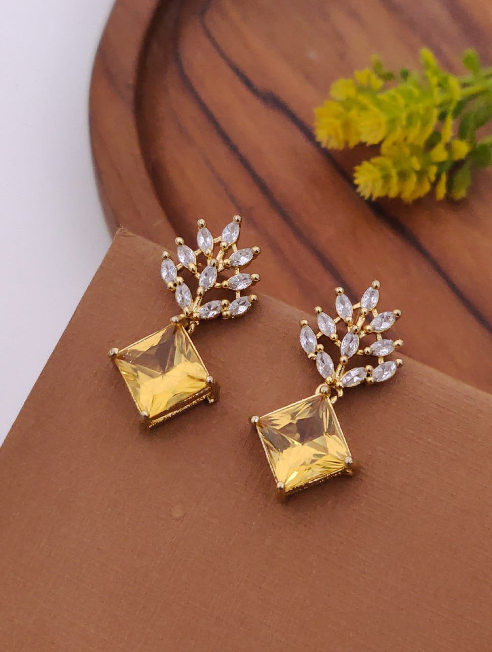 Elegant Crystal and Black Stone Earrings