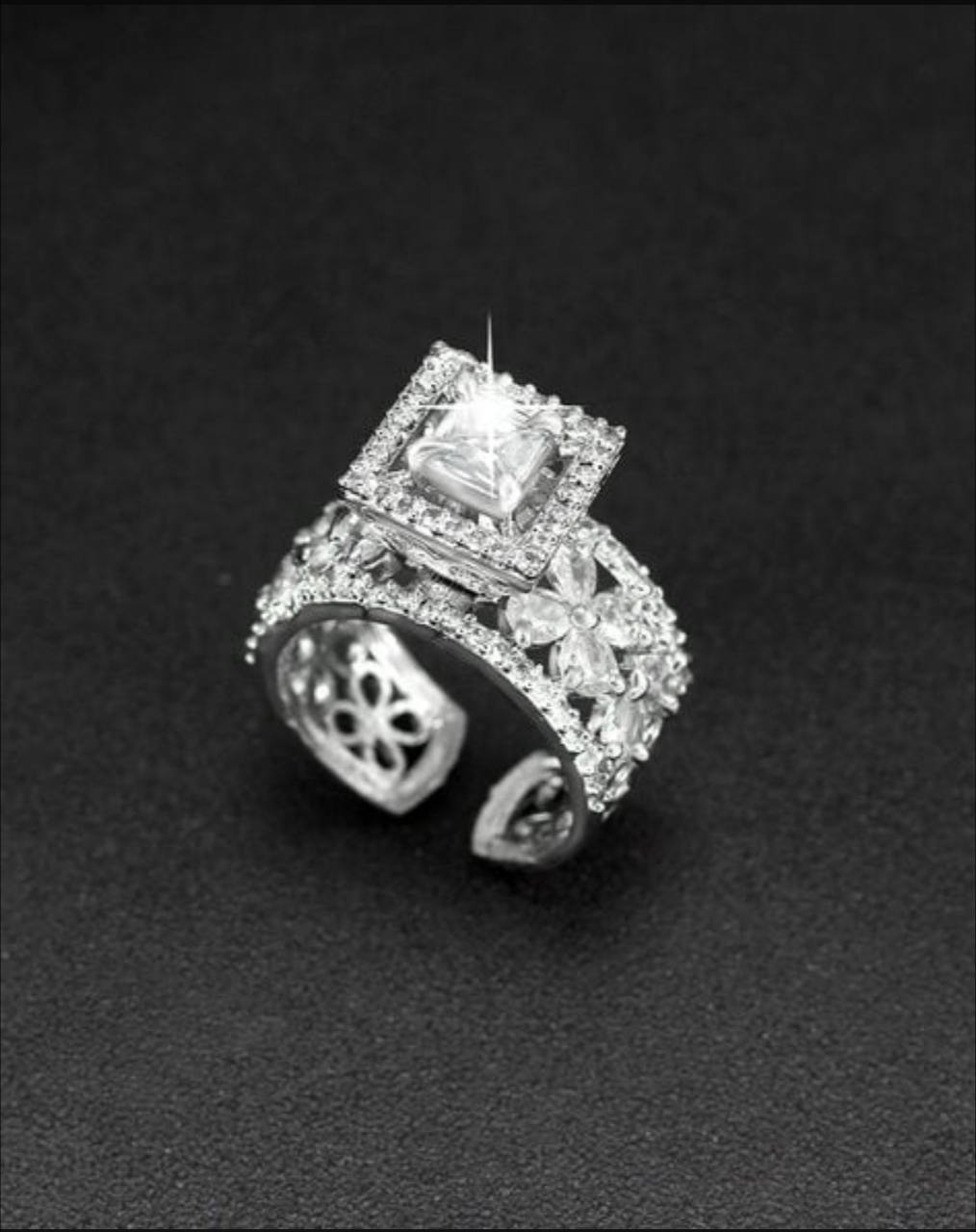 Elegant Crystal Statement Ring