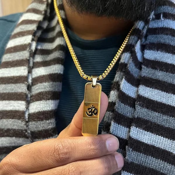 Gold Om Pendant Necklace