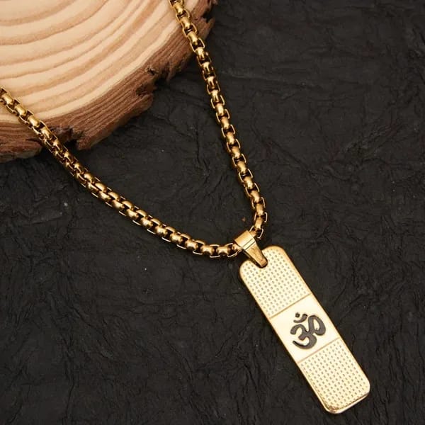 Gold Om Pendant Necklace
