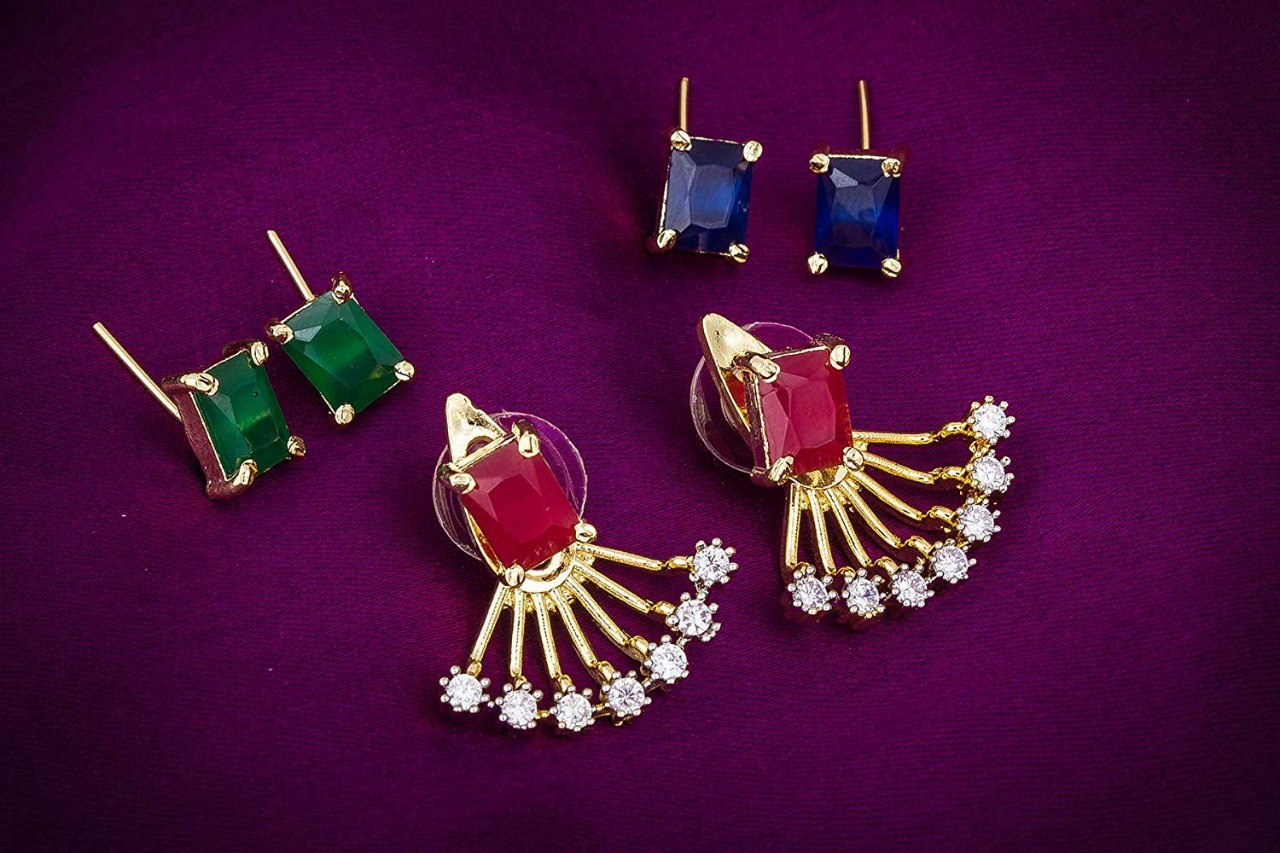 Elegant Gemstone Earrings Set