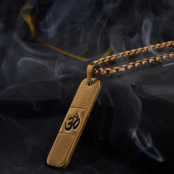 Gold Om Pendant Necklace