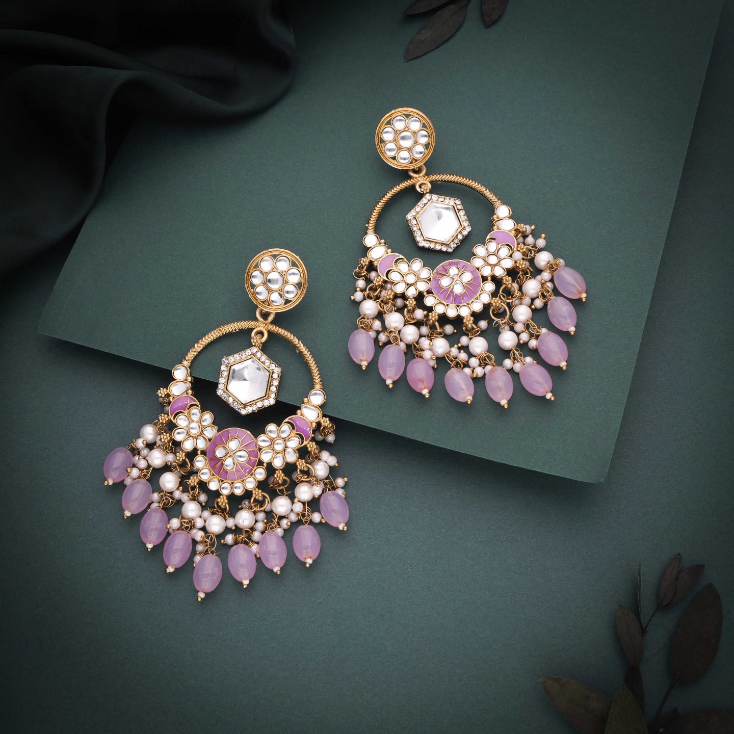 Royal Kundan Chandbali Earrings