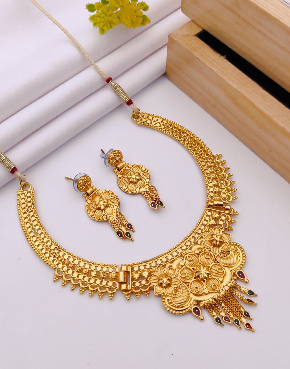 Traditional Gold Plated Necklace Set