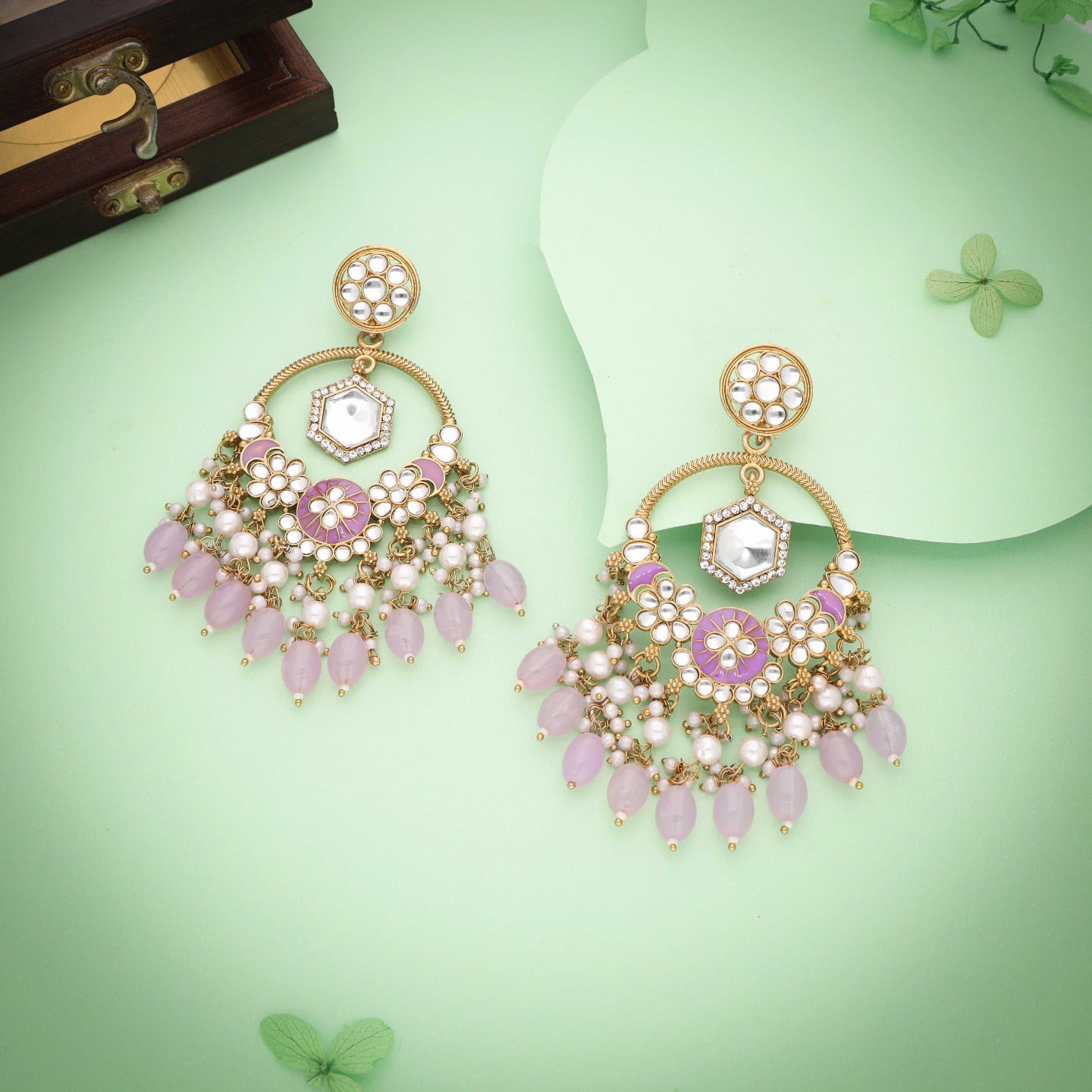 Royal Kundan Chandbali Earrings