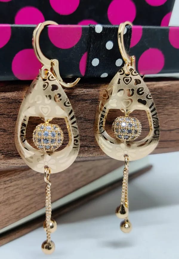 Gold-Plated Dangle Earrings