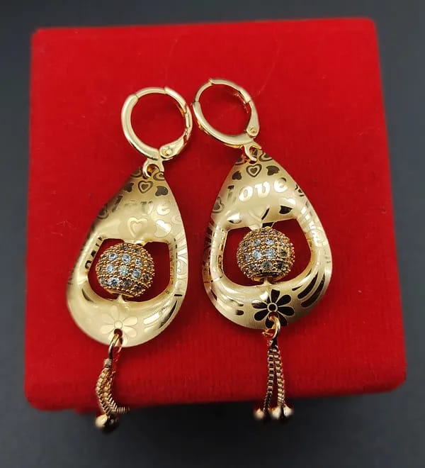 Gold-Plated Dangle Earrings