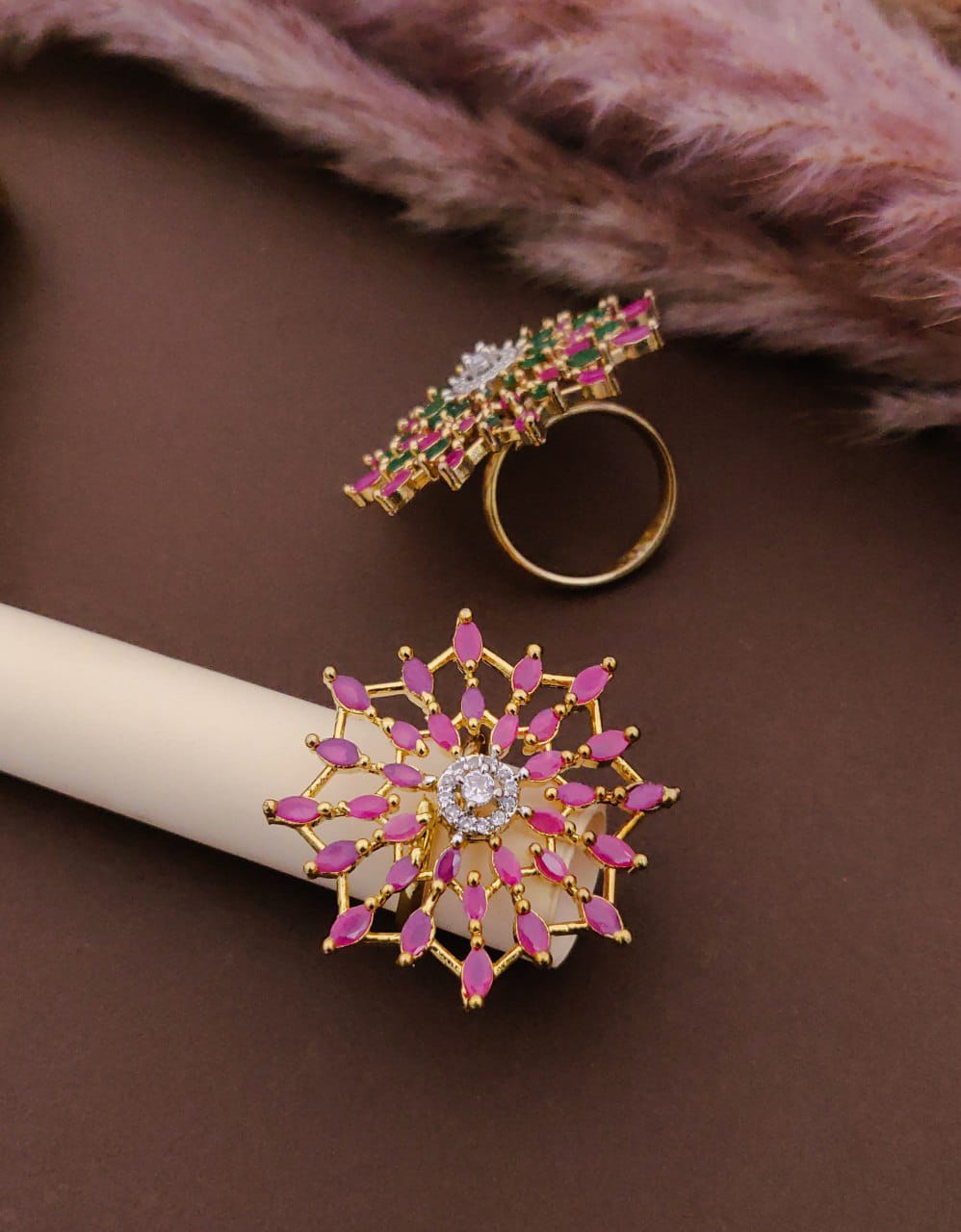 Floral Designer Statement Ring