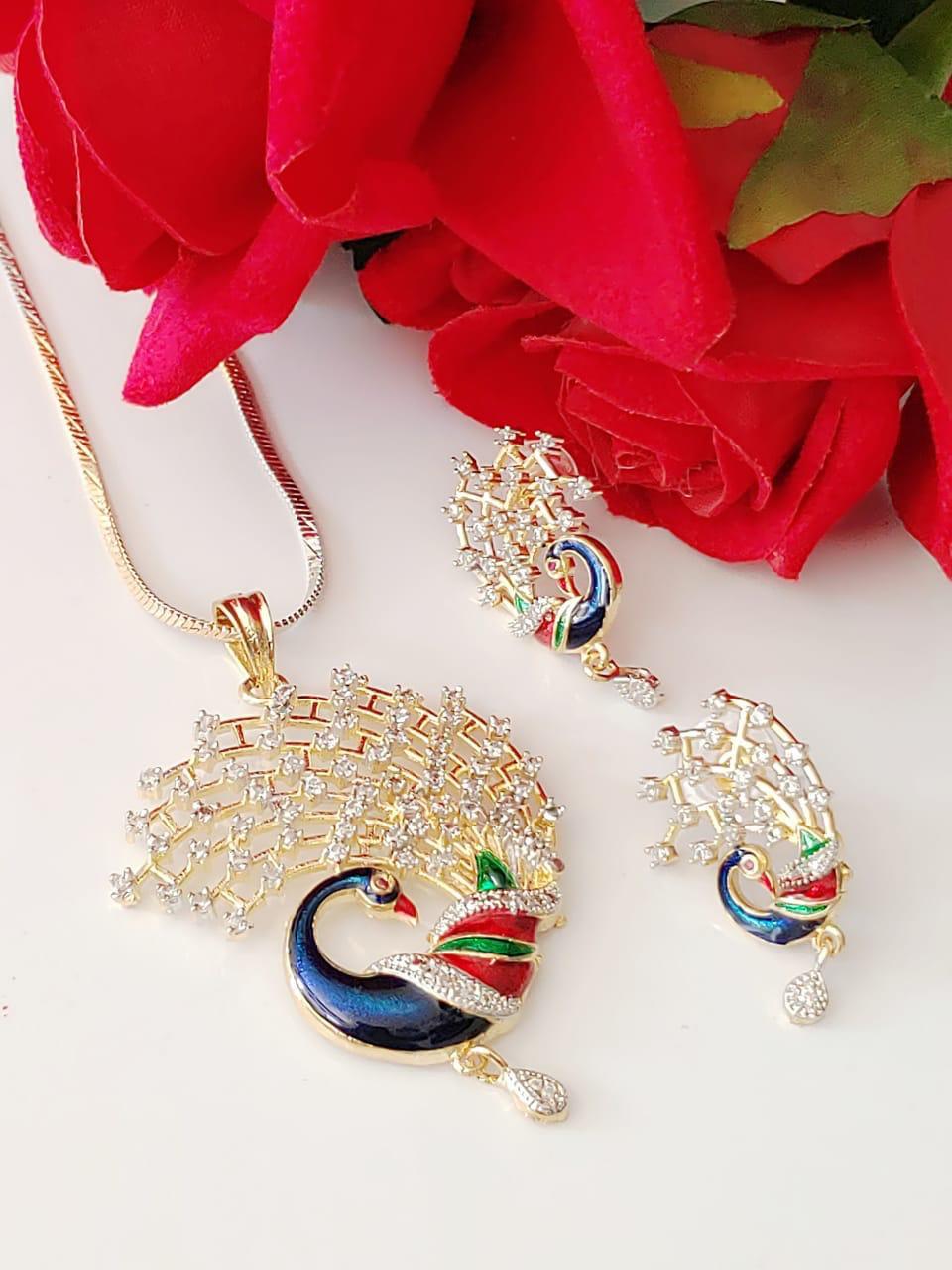 Peacock Design Necklace Set