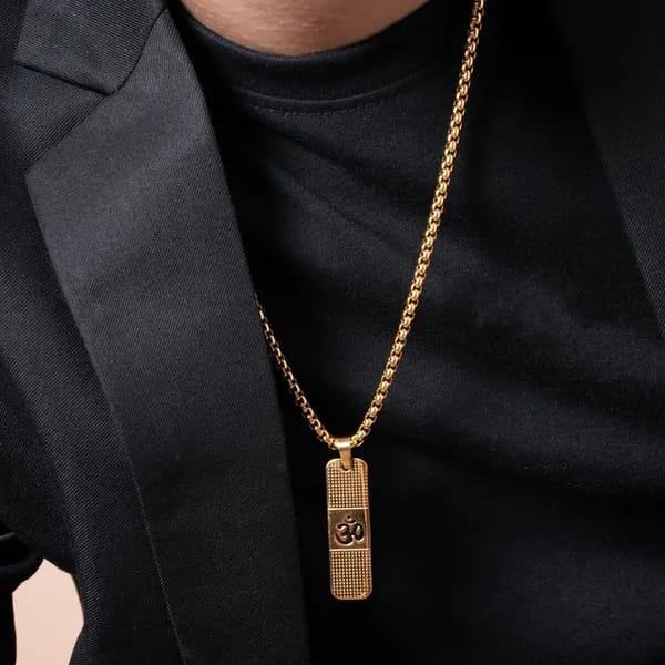 Gold Om Pendant Necklace