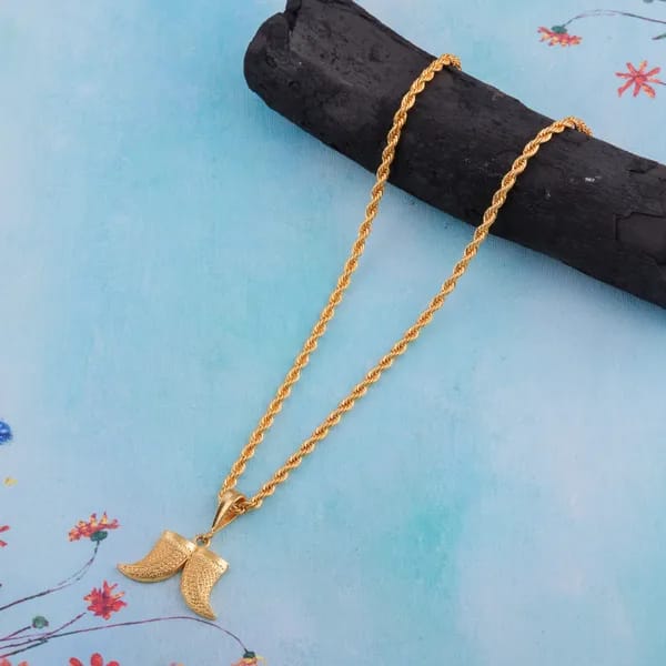 Gold whale tail necklace