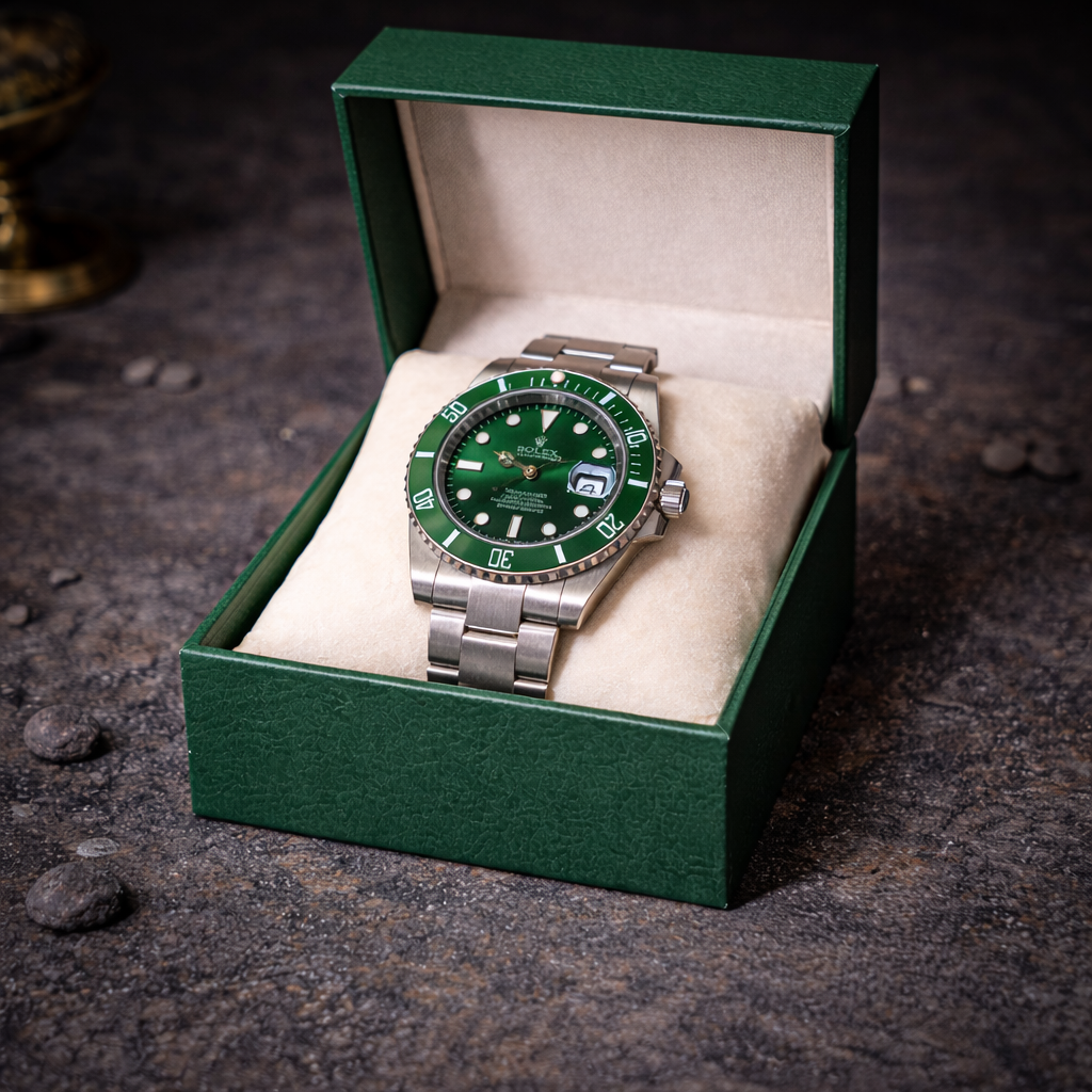 ROLEX HOMMES BOITE VERT SIMPLE