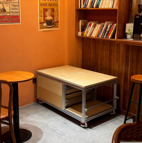 Industrial Aluminum & Marine Board Modern Coffee Table | Living Room Creative Low Long Table