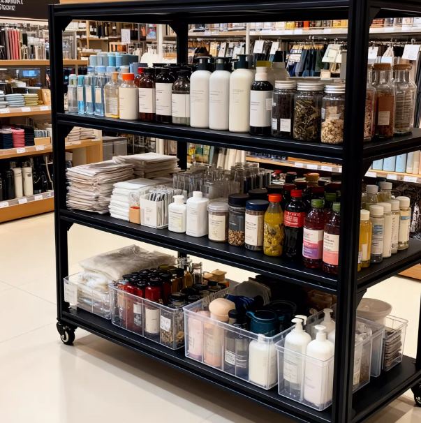 Aluminum Profile Multi-Layer Mobile Storage Cart | Marine Board Lab Home Rolling Organizer