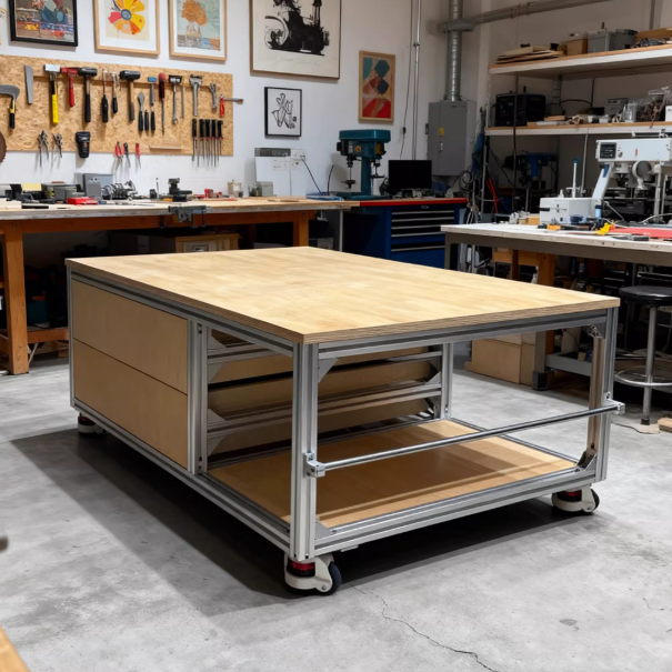 Industrial Aluminum & Marine Board Modern Coffee Table | Living Room Creative Low Long Table